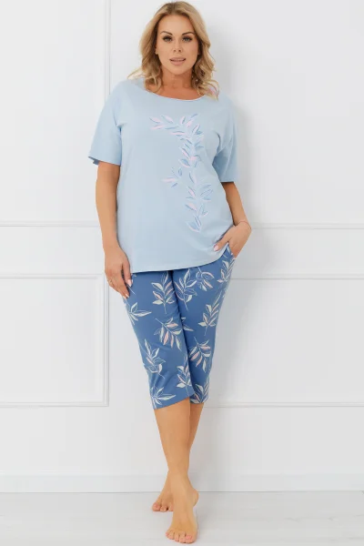 Dámské pyžamo Erula - Světlemodrá-tmavěmodrá