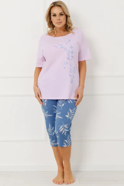 Dámské pyžamo Erula - Růžovo-tmavěmodrá