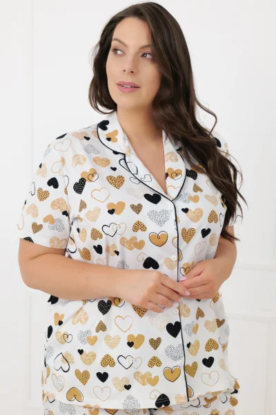 Dámské pyžamo Soreno - propínací - Ecru
