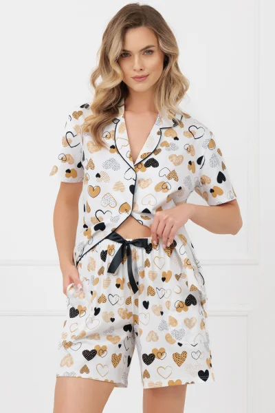 Dámské pyžamo Soreno - propínací - Ecru