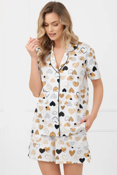 Dámské pyžamo Soreno - propínací - Ecru