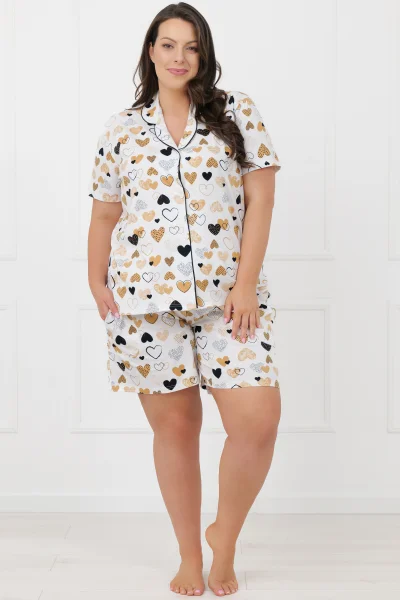 Dámské pyžamo Soreno - propínací - Ecru
