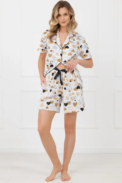 Dámské pyžamo Soreno - propínací - Ecru