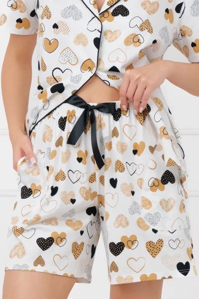 Dámské pyžamo Soreno - propínací - Ecru