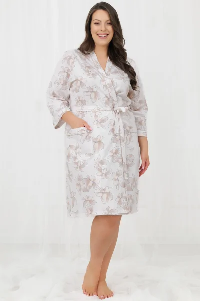 Dámský župan Arola - bavlna - Ecru