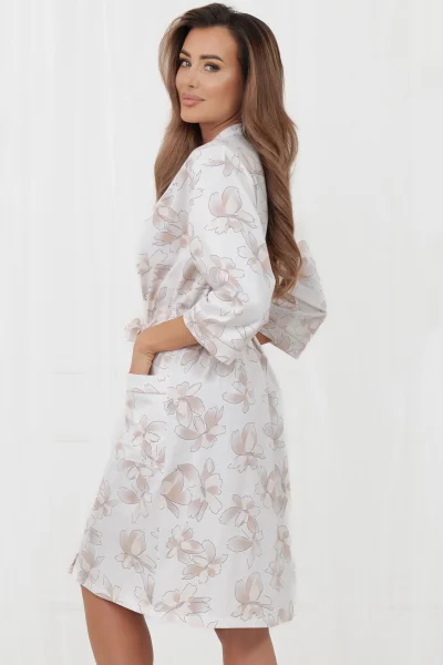 Dámský župan Arola - bavlna - Ecru