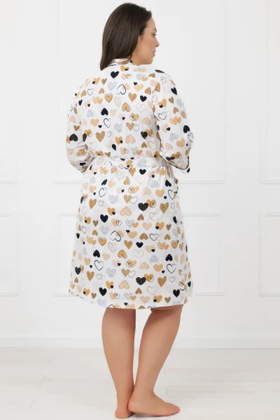 Dámský župan 3/4 Soreno - bavlna - Ecru