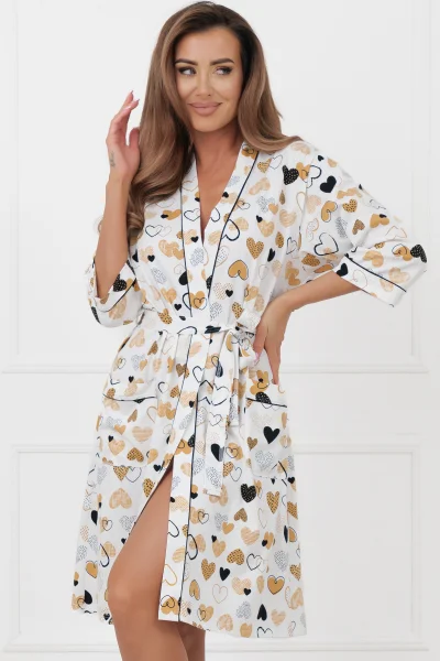 Dámský župan 3/4 Soreno - bavlna - Ecru