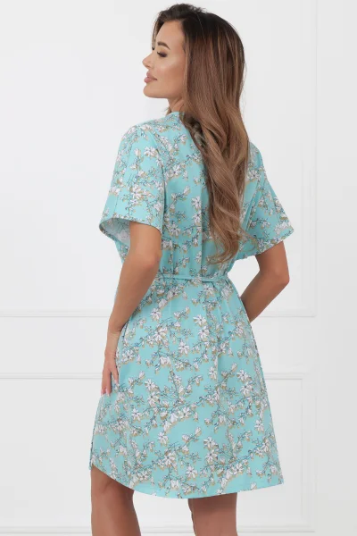 Dámský župan Hikari - bavlna - Tyrkysová