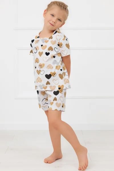 Dívčí pyžamo Ariela - Ecru