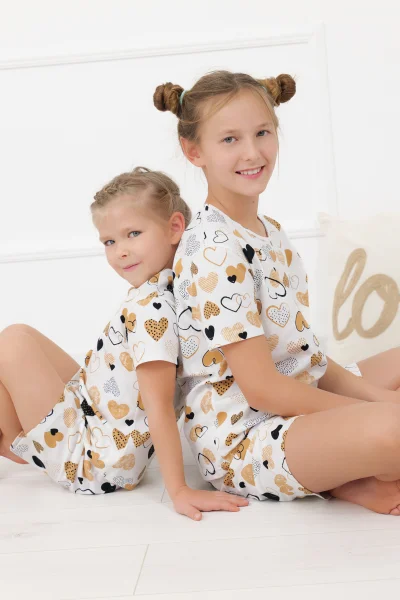 Dívčí pyžamo Ariela - Ecru