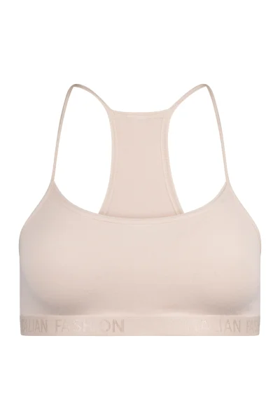 Dívčí podprsenkový top Nikola - tenká ramínka - Světle béžová