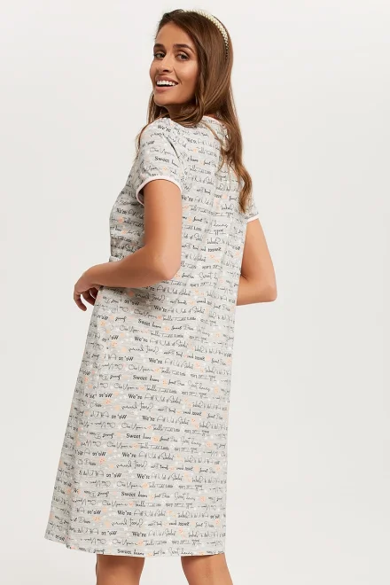 Mateřská noční košilka Karla - bavlna - Světle šedá