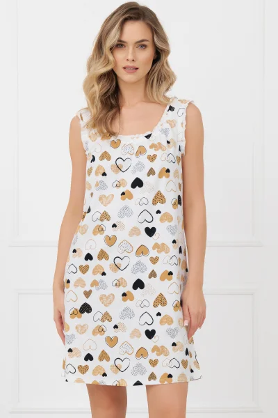 Noční košile Soreno - široká ramínka - Ecru