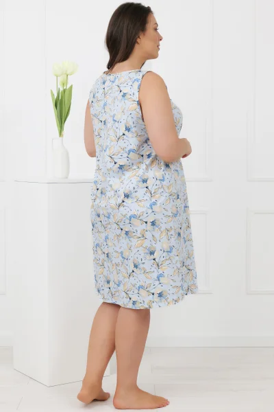 Noční košilka Celozja - široká ramínka - bavlna - Světle modrá