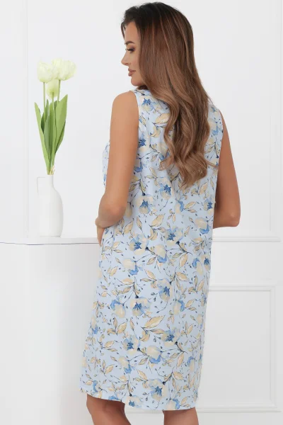 Noční košilka Celozja - široká ramínka - bavlna - Světle modrá