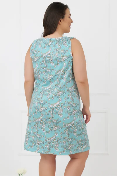 Noční košile Hikari - bavlna - Tyrkysová