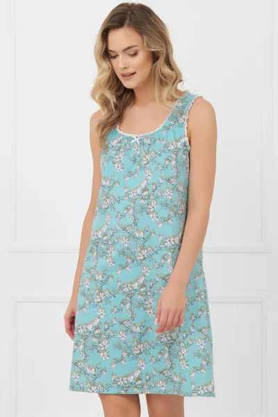 Noční košile Hikari - bavlna - Tyrkysová