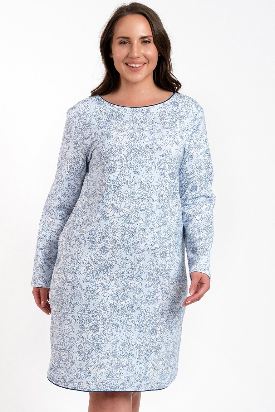 Noční košilka Italian Fashion Gracjela - bavlna Světle modrá XL