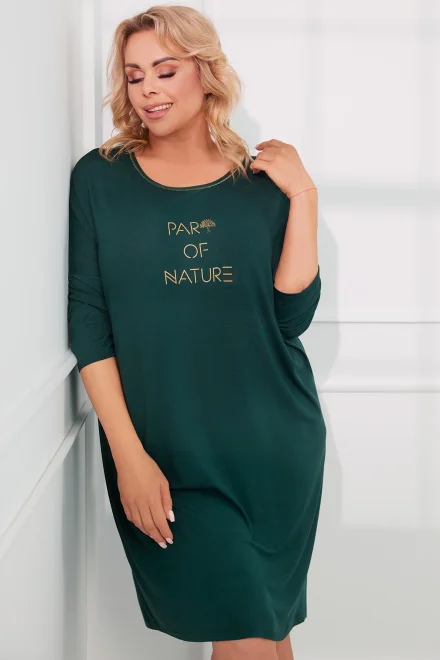 Tříčtvrteční noční košile Natura - viskóza - Zelená