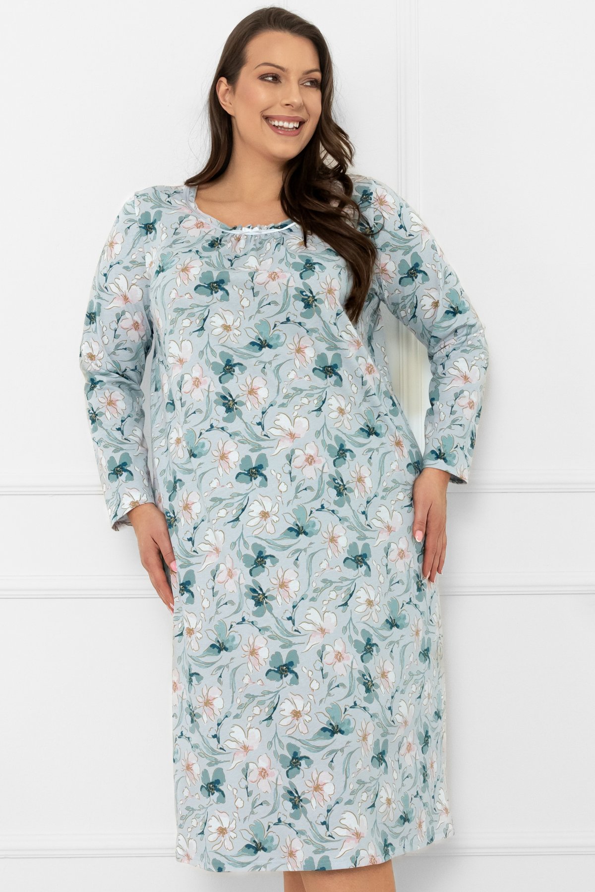 Noční košile Italian Fashion Sekvoj - bavlna Mátová 3XL