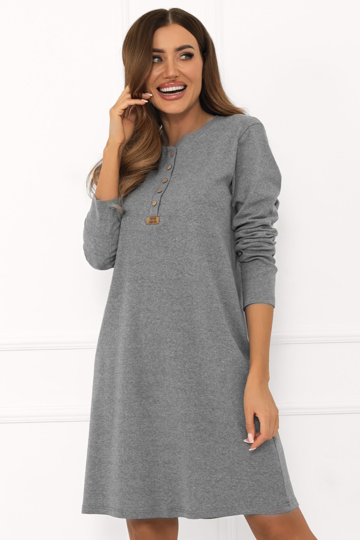 Noční košile Italian Fashion Gordo - bavlna Šedá 2XL