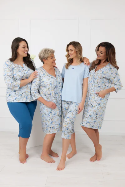 Noční košile Samoa - 3/4 rukáv - Světle modrá