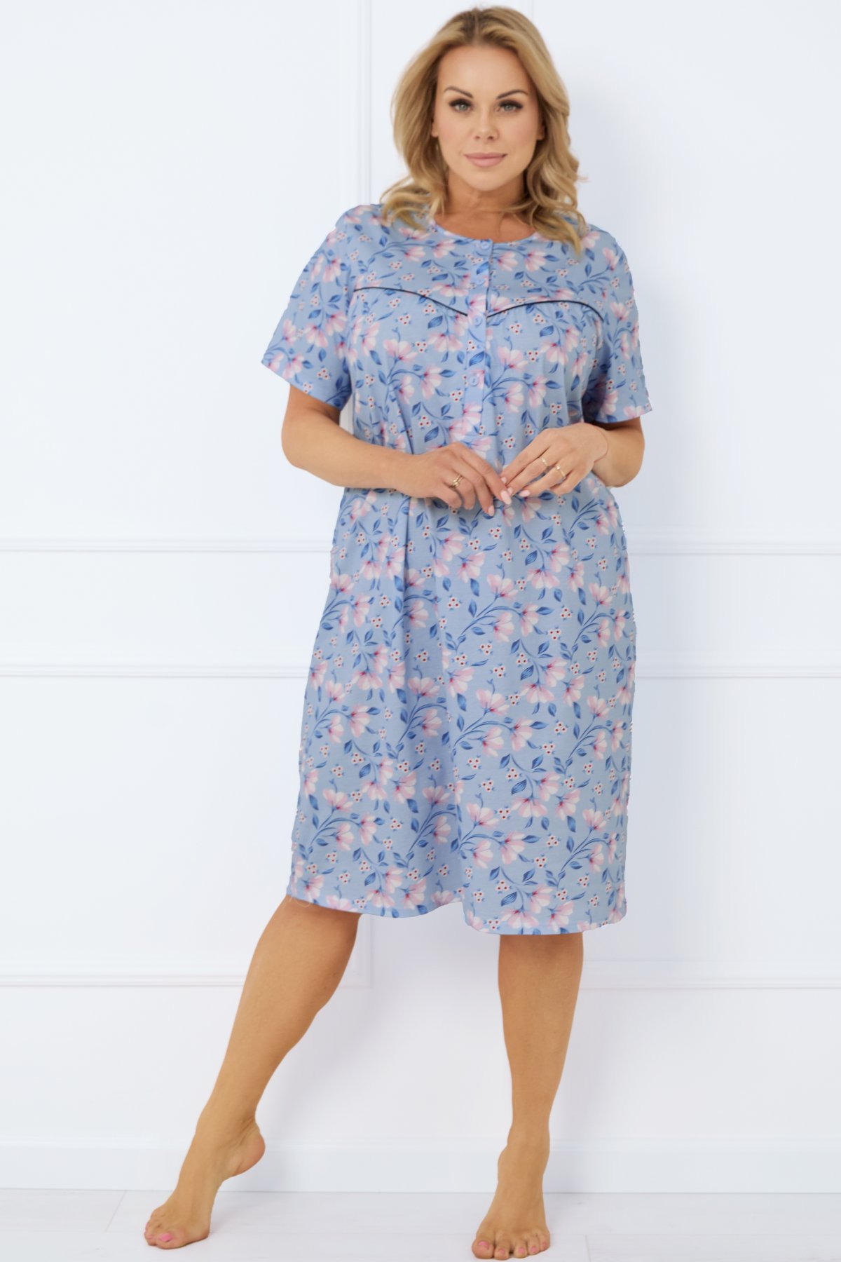 Noční košile Italian Fashion Facelia - bavlna Modrá XL