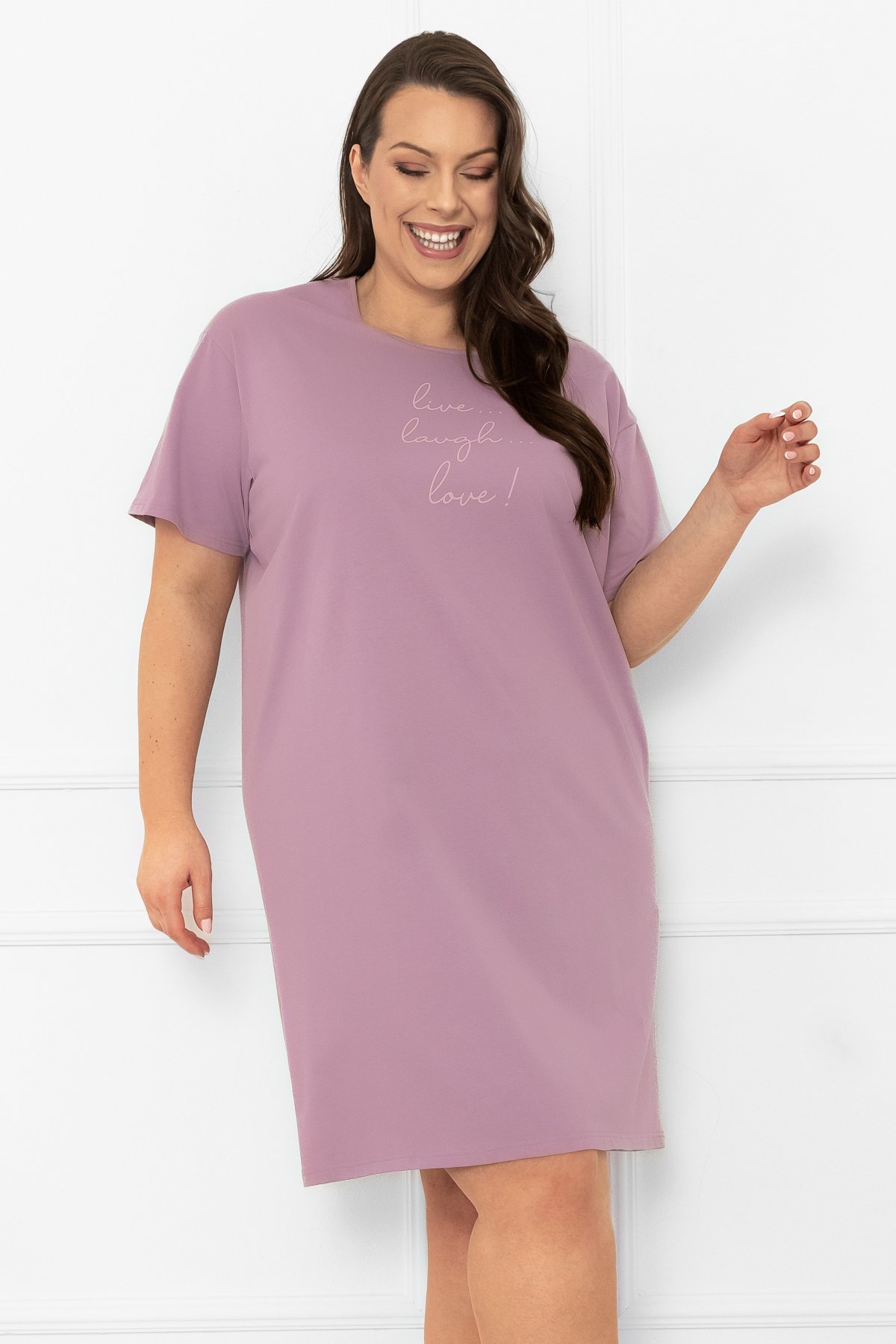 Noční košile Italian Fashion Ksara - bavlna Světle fialová 2XL
