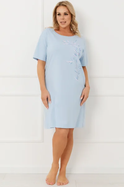 Noční košilka Erula - bavlna - Světle modrá