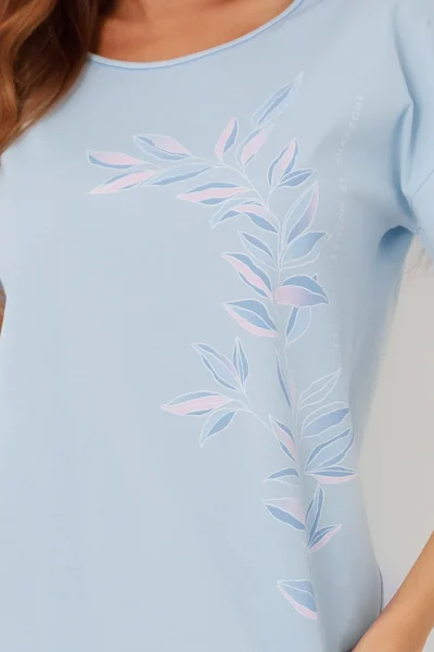 Noční košilka Erula - bavlna - Světle modrá