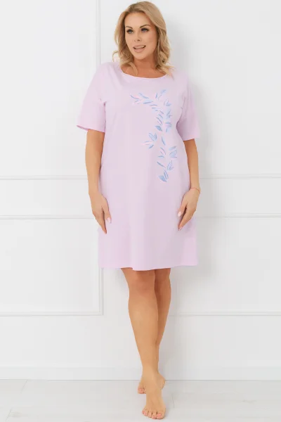 Noční košilka Erula - bavlna - Světle růžová