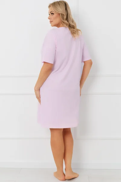 Noční košilka Erula - bavlna - Světle růžová