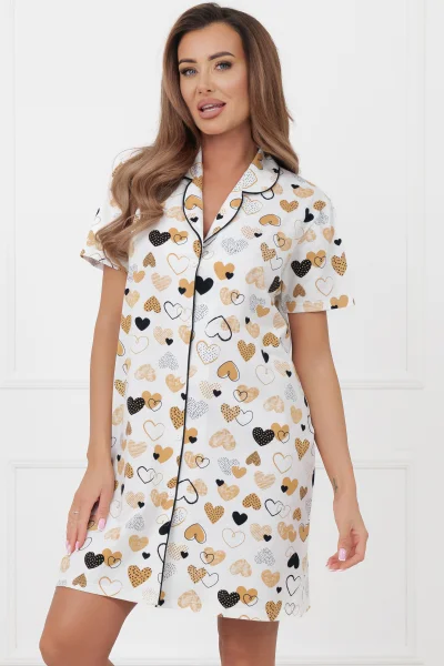 Noční košile Soreno - propínací - Ecru