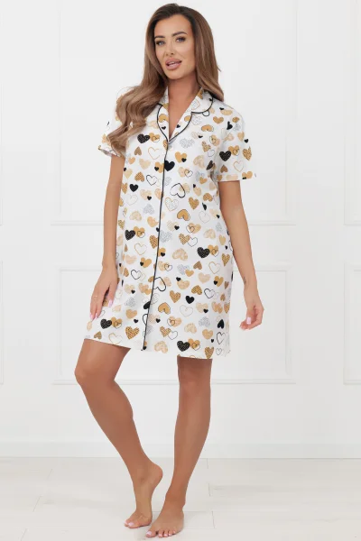 Noční košile Soreno - propínací - Ecru