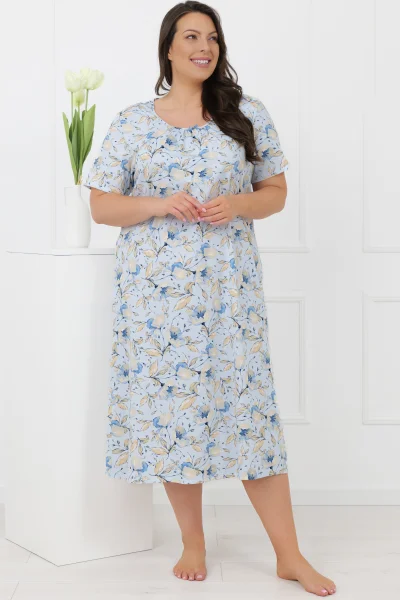 Noční košilka Samoa - bavlna - Světle modrá