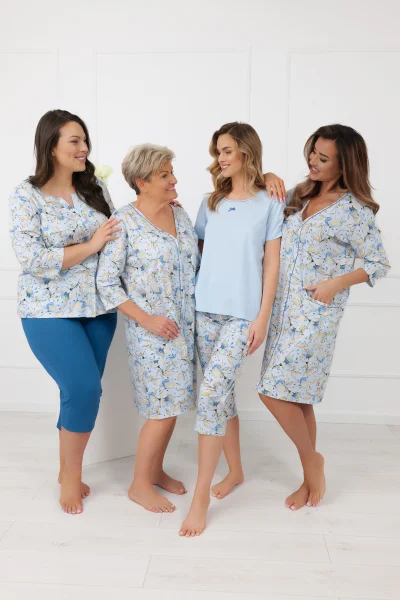 Noční košilka Samoa - bavlna - Světle modrá