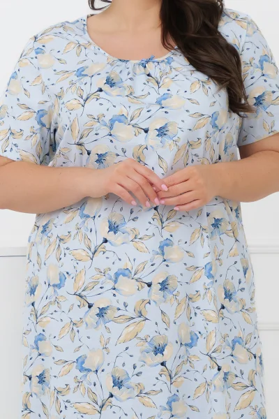 Noční košilka Samoa - bavlna - Světle modrá