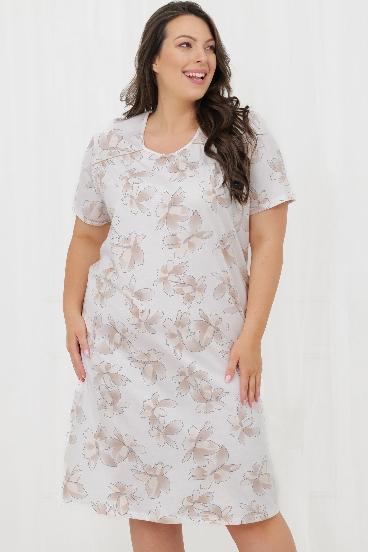 Noční košile Italian Fashion Empiria - bavlna Světle béžová 2XL