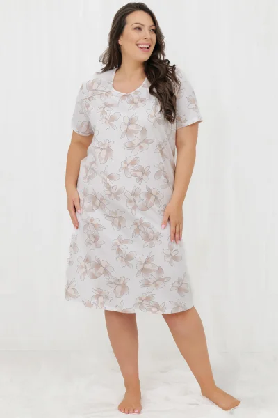 Noční košile Empiria - bavlna - Světle béžová