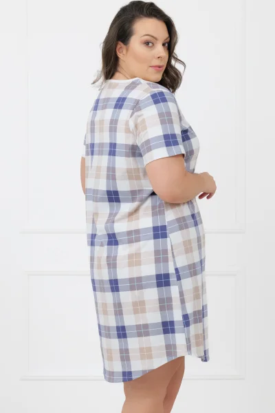 Noční košile Puna - bavlna - Modro-béžová