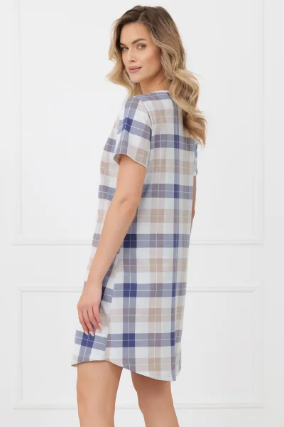 Noční košile Puna - bavlna - Modro-béžová