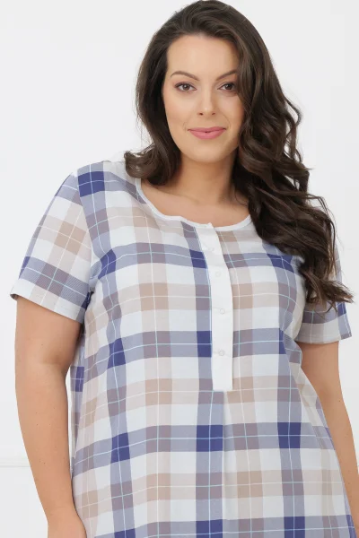 Noční košile Puna - bavlna - Modro-béžová