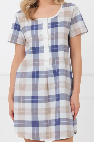 Noční košile Puna - bavlna - Modro-béžová