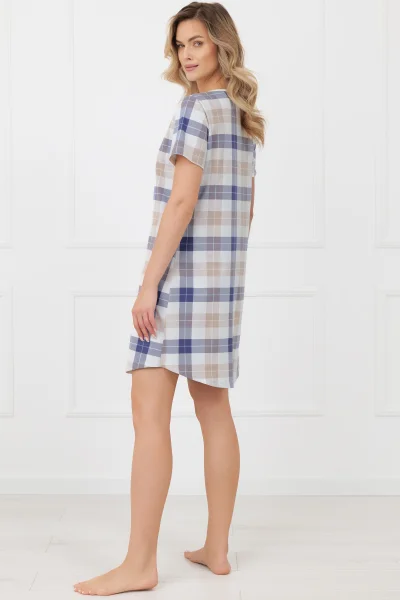 Noční košile Puna - bavlna - Modro-béžová