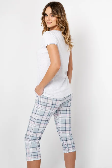 Dámské pyžamo Glamour Maxi - tříčtvrteční - Světle šedá