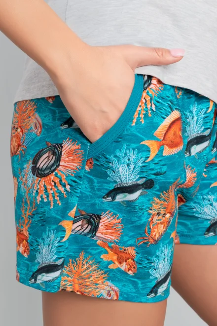 Dámské pyžamo Oceania - krátké - Světle šedá