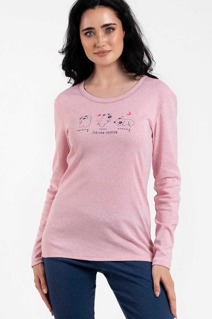 Dámské pyžamo Italian Fashion Lita - bavlna Růžovo-tmavěmodrá M