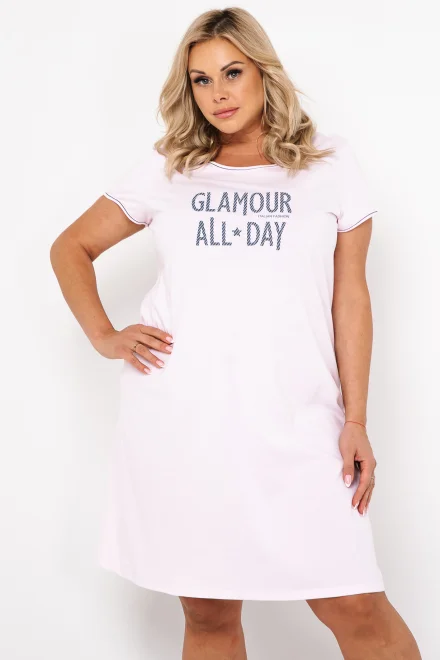 Noční košile Glamour Maxi - Světle růžová