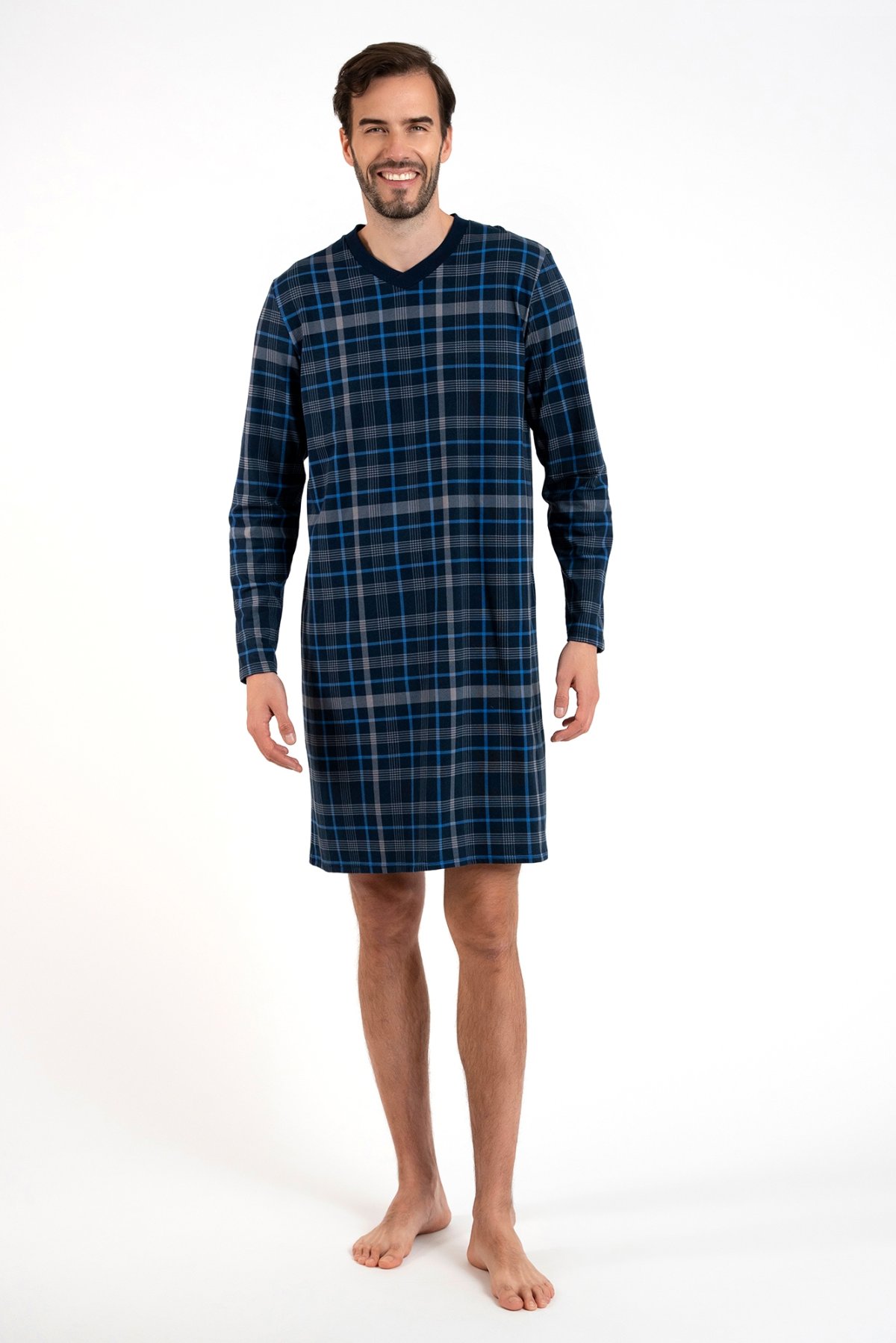 Pánská noční košile Italian Fashion Jakub - bavlna Tmavě modrá XL